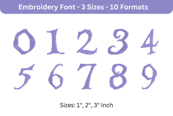 Alice Font 0 to 9 Review for Seasonal Embroidery