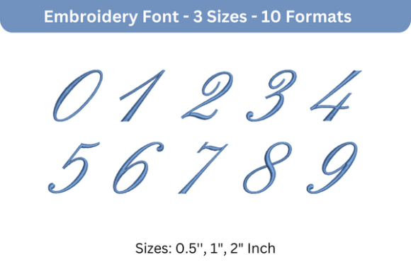 English Font 0 to 9 Review for Real Embroidery Work