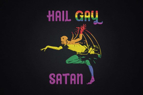 Funny Hail Gay Satan LGBT Goth Gay Pride Review