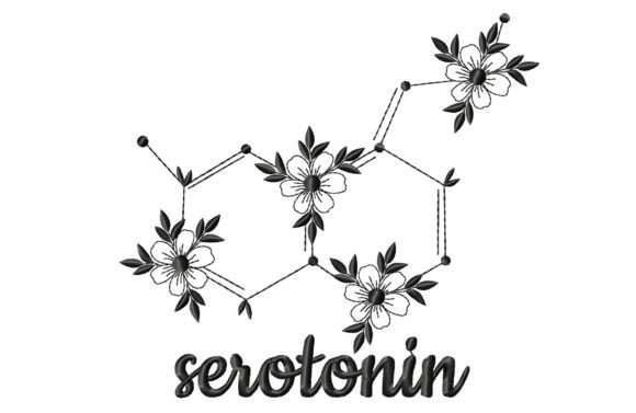 Serotonin Molecule with Flowers Review